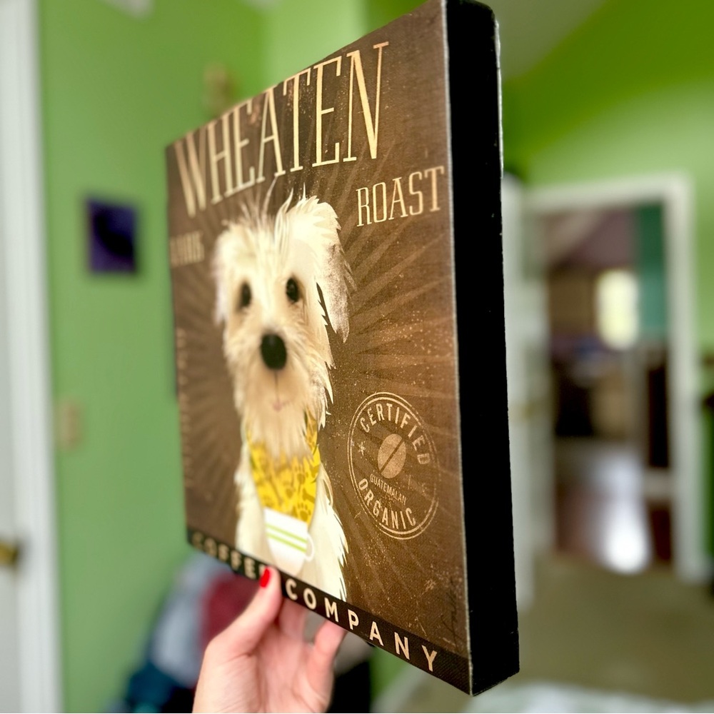 Cute Wheaten Dog Puppy Canvas Wall Hanging Home Decor Art Dog Lovers Pet - Picture 2 of 6